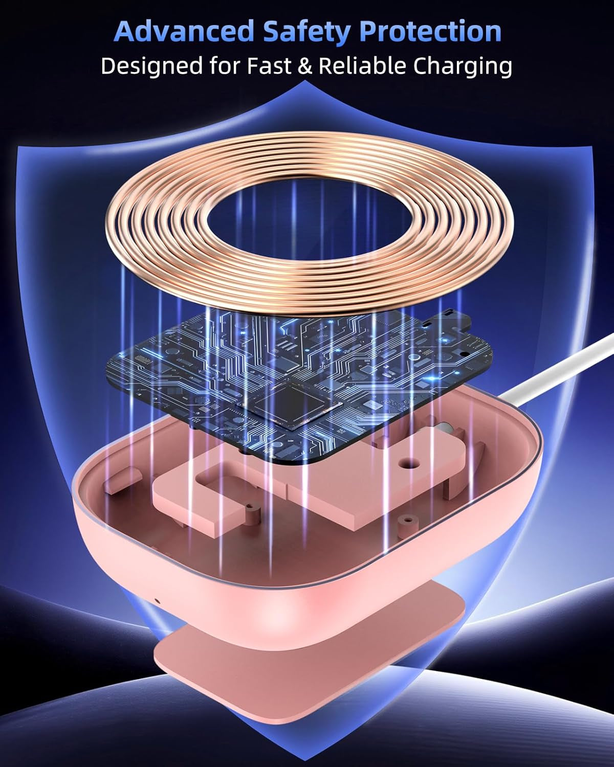 For Airpod Charger, Designed Wireless Charger for Airpods 4(Anc)/3Rd/2Nd Gen, for New Airpod Pro 3 (2025)/ 2Nd Gen, Wireless Earbuds, Slim & Compact for Travel Home Office, Pink